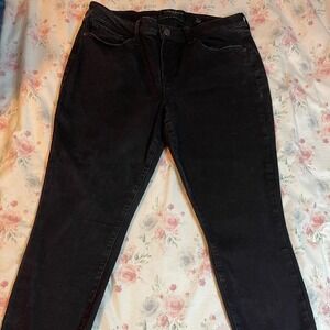 Lucky Brand Women's‎ 14/32 Black Ankle Jeans Stretch Mid Rise Skinny Denim